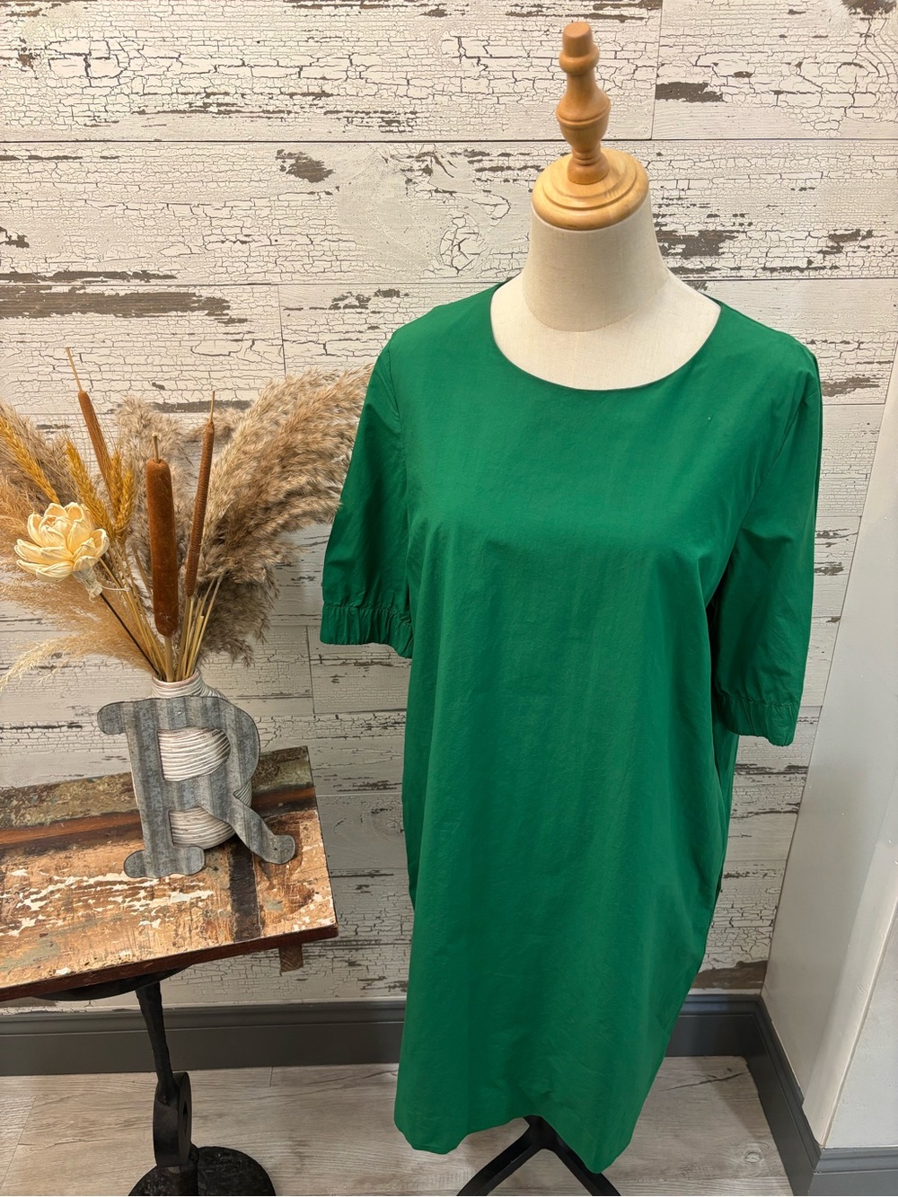 COS Emerald Green Short-Sleeve Shift Tunic